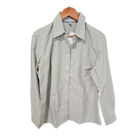 Chestnut Hill Performance Long Sleeve Button Down Shirt Grey Size L NWT - Picture 1 of 5